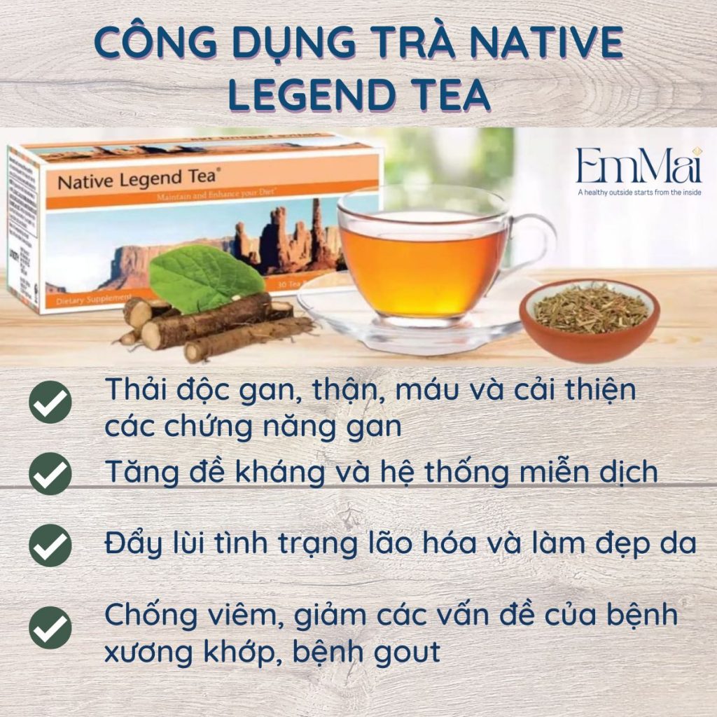 Công dụng của Trà thải độc huyết tương Native Legend Tea Unicity giải độc ruột, gan, thận